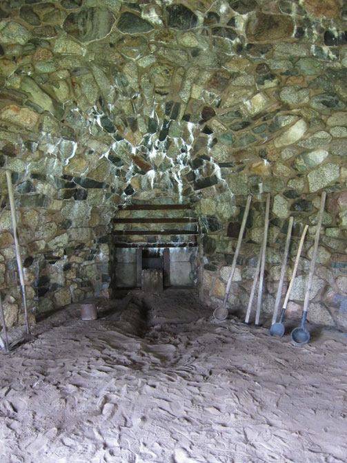 Bottom of the Blast Furnace where the molten iron is drawn off.