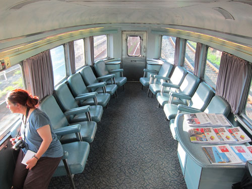 Inside the PARK CAR from the stairs leading to the OBSERVATION DOME