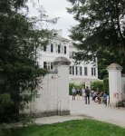 Front entrance to The Mount. Outdoor spaces are designed as functional room areas.