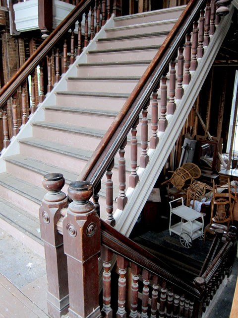 Heading up the second flight.