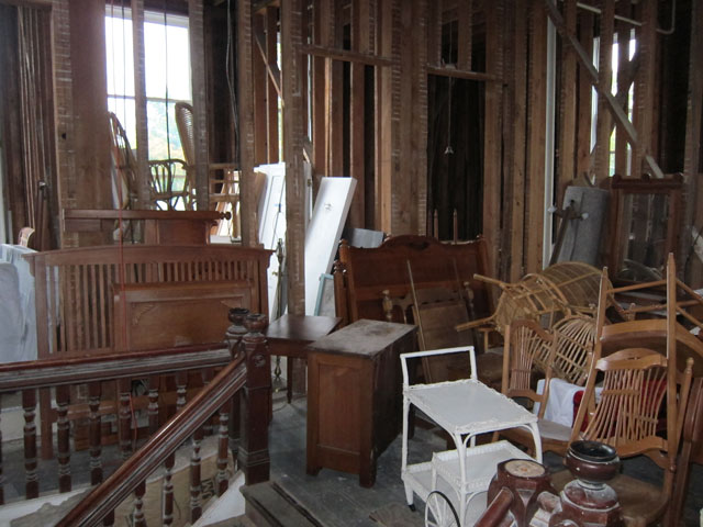 Coming up the first flight