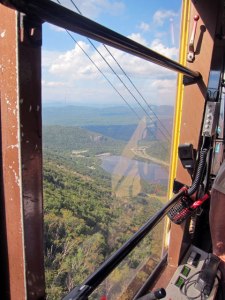 Heading up Cannon Mountain on the tram