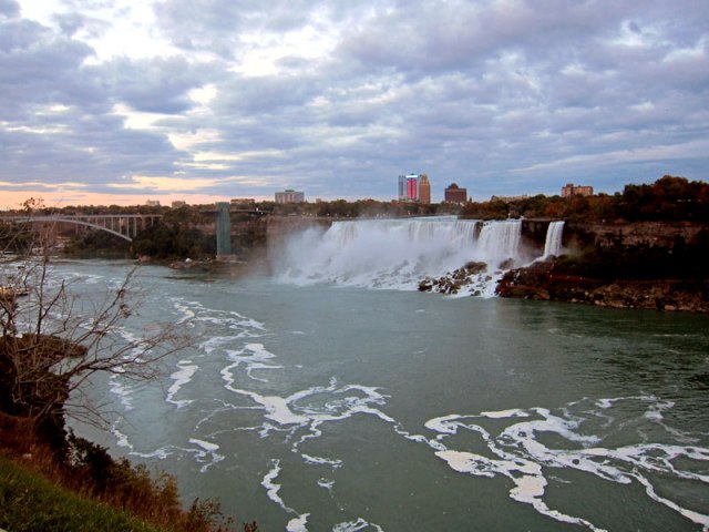 Looking back to the American Falls and Rainbow Bridge
