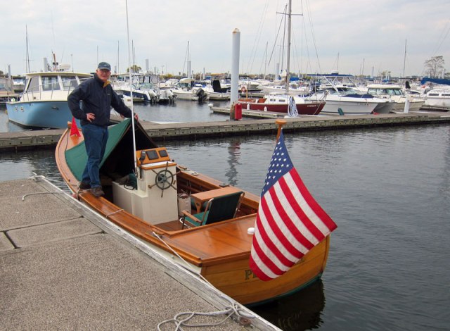 Leland when we were at the dock at Compo Beach in Westport.