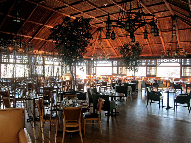 An inviting dining room, albeit empty this time of year.