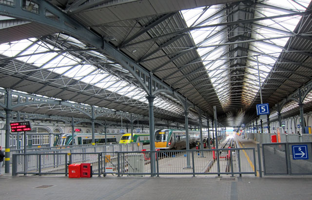 Train Shed in Heuston Station in Dublin