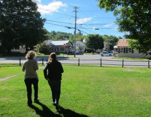 Beginning the tour heading off the common.