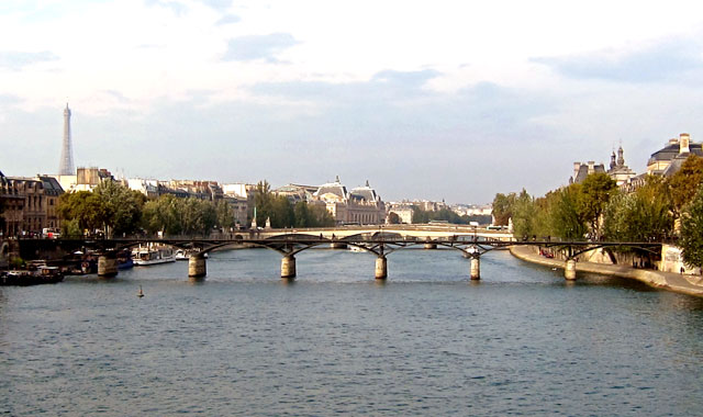Crossing Pont St. Michel looking west "down" the Seine