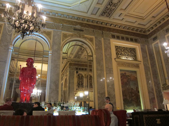 Lobby and bar in the Sir Francis Drake Hotel in San Francisco